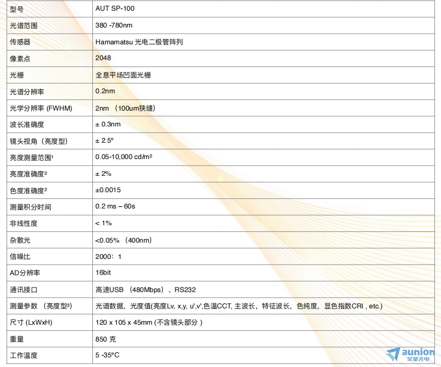 光谱型亮度色度计AUT SP-100